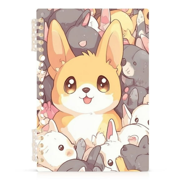 Cute Big Eyes Dog Lined Spiral Journal Notebook 60 Pages A5 College Ruled Journals for Writing
