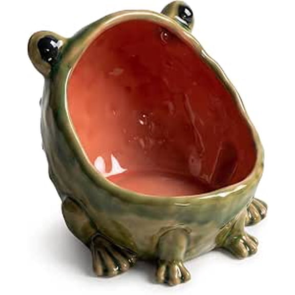 Cute Big Mouth Frog Ceramic Candy Dish & Key Bowl for Entryway Table Ceramic Frogs Candy Bowl Decorative Frog Figurine Jewelry Tray Organizer, Fun Desktop Storage for Office Home Kitchen Decor