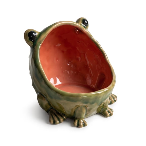 Cute Big Mouth Frog Ceramic Candy Dish and Key Bowl for Entryway Table
