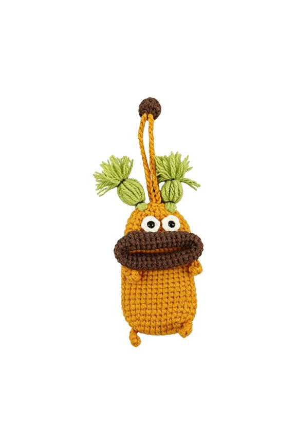 Cute Big Mouth Hand Crocheted Car Key Cover Keychain, Soft Knitted Cartoon Animal Key Protector Case, Drawstring Knit Key Holder, Handmade DIY Knit Key Sleeve, Fashion Portable Key Storage Accessory