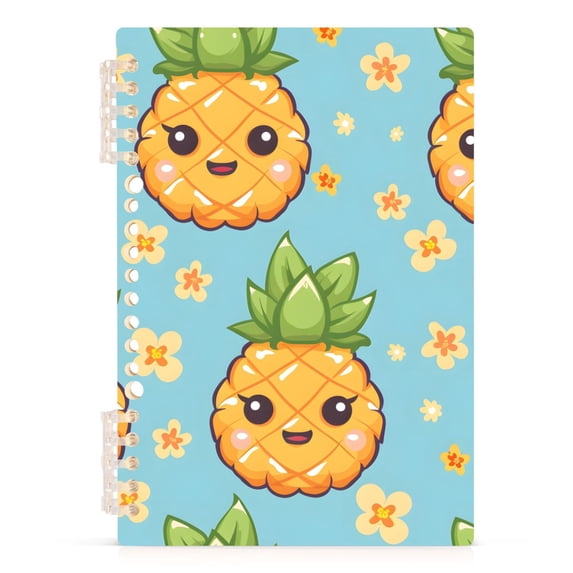 Cute Big Pineapple Spiral Notebooks 60 Sheets 120 Pages A5 Journal Notepad 8.3x5.7 Inch Thick Adjustable College Ruled Paper