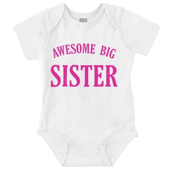 Cute Big Sister Older Sis Sibling Bodysuit Jumper Girls Infant Baby Brisco Brands 12M
