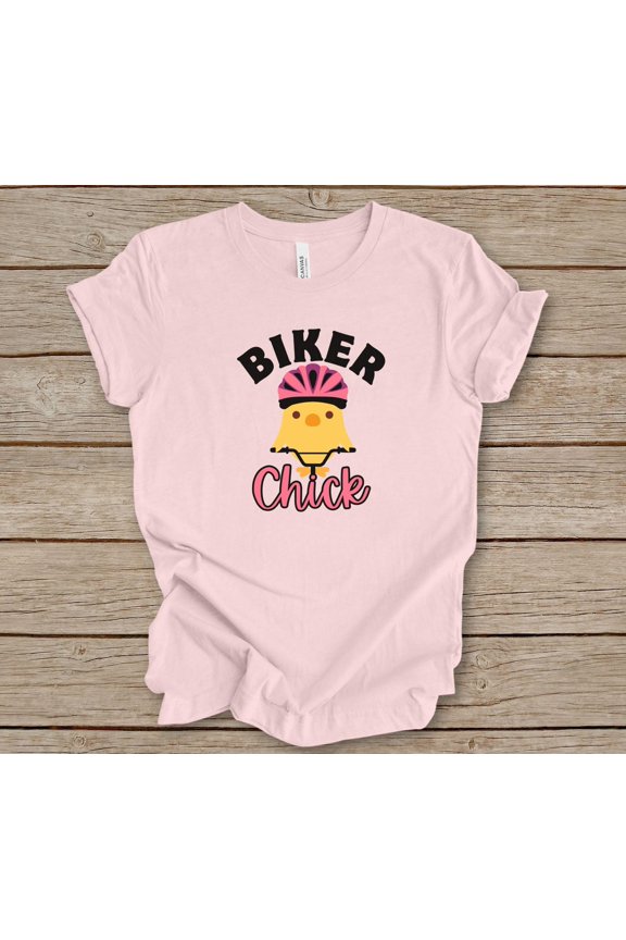 Cute Biker Chick T-Shirt for Ladies - Fun Mountain Biking Tee for Cyclists