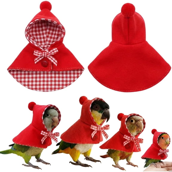 Cute Bird Costume for Holiday Christmas, Parrot Cloak Cosplay Photo Prop, Bird Clothes Parrot Cape for Budgie, Quaker, Caique, Parakeet, Conure, Cockatiel, Lovebird