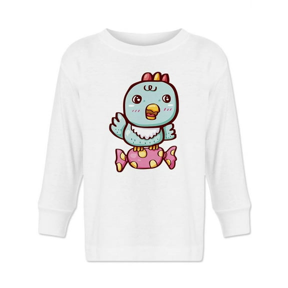 Cute Bird On A Candy Long Sleeve Toddler -Image by Shutterstock, 3 Toddler