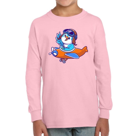 Cute Bird On Airplane Long Sleeve Toddler -Image by Shutterstock, 3 Toddler