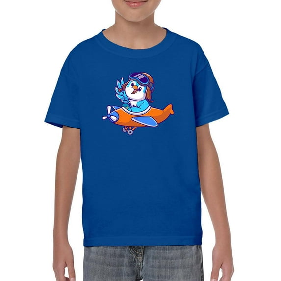 Cute Bird On Airplane T-Shirt Juniors -Image by Shutterstock, x-Large
