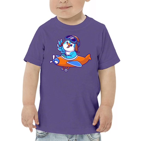 Cute Bird On Airplane T-Shirt Toddler -Image by Shutterstock, 4 Toddler