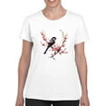 thumbnail image 1 of Cute Bird On Spring T-Shirt Womens -Smartprints Designs, Female Regular Fit, 1 of 4