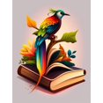 Cute Bird of Paradise On Top of Book 500 Pieces Puzzle for Adults Educational Intellectual