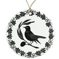 thumbnail image 1 of Cute Bird Simple Elegant Design Ceramic Ornament - Beautiful Classic Design - 3 Inch Christmas Tree Round Ornament - Xmas Holiday Decor - String Included - ORN0012, 1 of 5