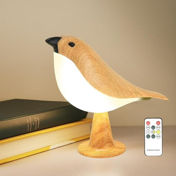 Cute Bird Table Lamp with Timer, Touch Bedside Lamp, Brid Night Light, Cordless Small Desk Lamps Battery Operated Nightstand Lamps, 3-Way Dimmable Light, Rechargeable Decorative Desk Lamp