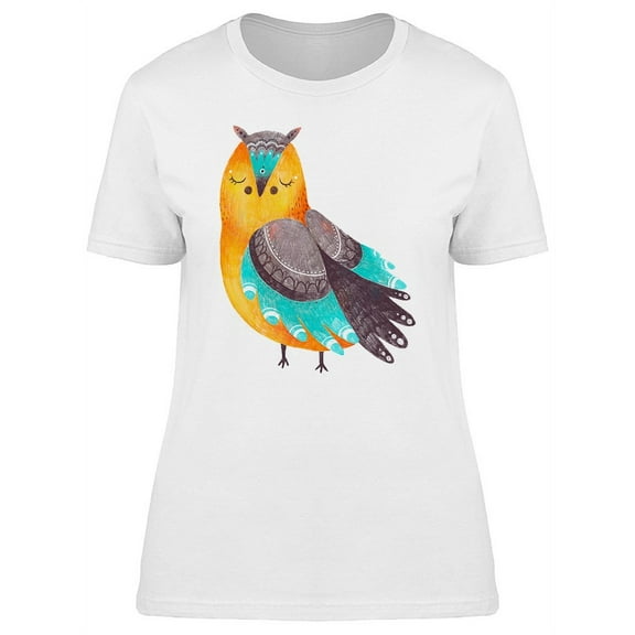 Cute Bird With Ethnic Body T-Shirt Women -Image by Shutterstock, Female XX-Large