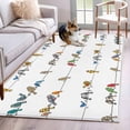 thumbnail image 1 of Cute Birds Area Rugs 2.7'x5', Washable Small Throw Rugs for Kitchen Bedroom, Funny Snowflake Wire Sparrow Indoor Outdoor Rug Non-Slip Low Pile Carpet Runner Reversible Floor Mats, 1 of 8