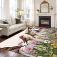 thumbnail image 1 of Cute Birds Area Rugs 5x7 ft Floral Fence Colorful Cartoon Animal Washable Rug Non Slip Indoor Carpet Absorbent Floor Mat for Living Room Bedroom Dining Room, 1 of 9