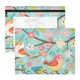 thumbnail image 1 of Cute Birds Branches Leaves Flowers Spring 3-Ring Binder Pouches A4 Size Zipper Pocket File Storage 2 Packs, 1 of 6