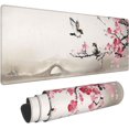 thumbnail image 1 of Cute Birds Sakura Extended Mouse Pad 31.5x11.8 Inch XL Cherry Blossom Flower Floral Non-Slip Rubber Base Large Gaming Mousepad Stitched Edges Waterproof Keyboard Mouse Desk Pad for Office Home, 1 of 6