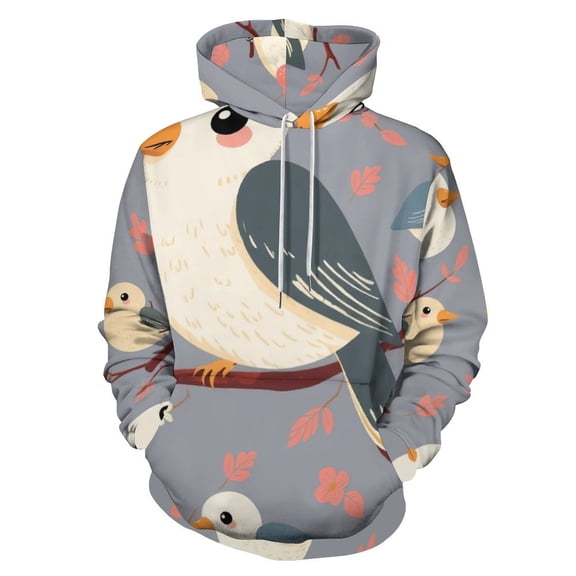 Cute Birds Spring Pattern 3D Print Hoodie Men Women Autumn Thin Pullover Sweatshirt Vintage Streetwear Tops