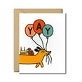 thumbnail image 1 of Cute Birthday Card with Envelope – Dachshund Dog Carrying Balloons, Cake & Gifts Cartoon Design, YAY Celebration Greeting Card, Blank Inside, Perfect for Dog Lovers, Friends, Family, Adults, Kids, 1 of 3