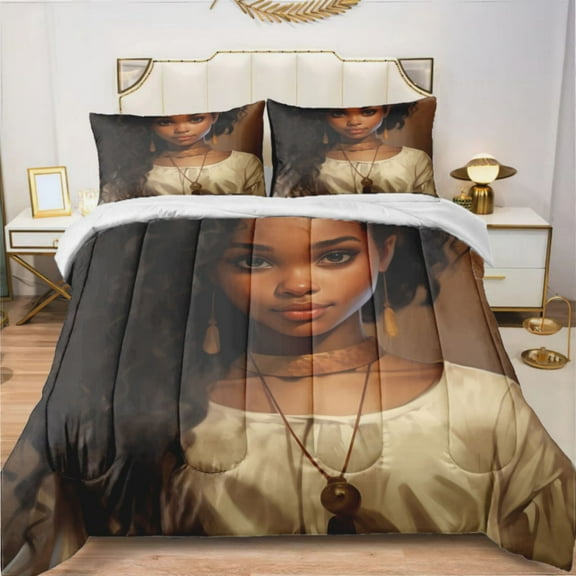 Cute Black African Girl (5) Comforter Set Bedding Set Duvet Set Set 3pcs Twin Size