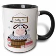 thumbnail image 1 of 3drose, Cute Black and White Cow in a Bathtub, 15oz Two-tone Black Mug, 1 of 6