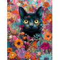 thumbnail image 1 of Cute Black Cat Abstract Art Canvas Print, Wall Decor for Living Room Bedroom Office Hallway Apartment, 1 of 8