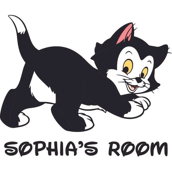 Cute Black Cat Cats Kitty Cartoon Customized Wall Decal - Custom Vinyl Wall Art - Personalized Name - Baby Girls Boys Kids Bedroom Wall Decal Room Decor Wall Stickers Decoration Size (12x20 inch)