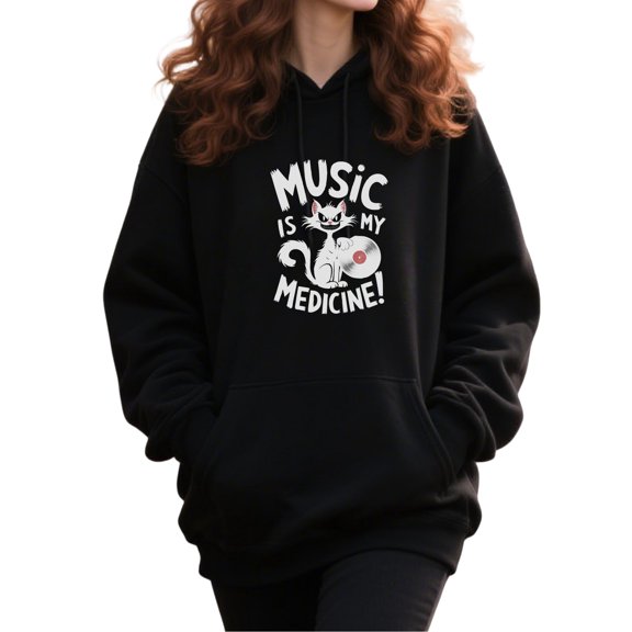 Cute Black Cat Hoodie Funny Halloween Pullover Unisex Sweatshirt for Women and Men Cat Lover Gift Cozy Everyday Hoodie for Cat Moms Cat Dads Friends Spooky Season Wear