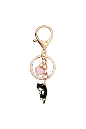 Cute Black Cat Keychain,Aesthetics Key Ring for Cat Lovers,Mother'S Day Gift Girl Birthday Gift
