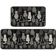 thumbnail image 1 of Cute Black Cat Kitchen Mats Set of 2, Non-Slip Washable Cat Kitchen Mats, Funny Black Cat Rugs for Kitchen, Sink, Laundry Room, Bathroom, Home Decoration, Gift for Cat Lovers, 17x30+17x47In, 1 of 6