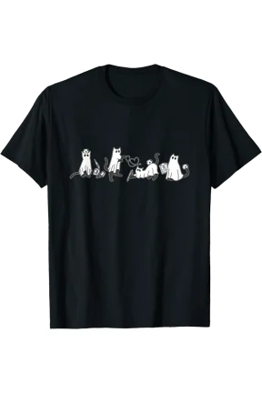 Cute Black Cat Nurse Halloween Ghost Nurse Cat Lover Cat Mom T-Shirt, Unisex T-Shirt