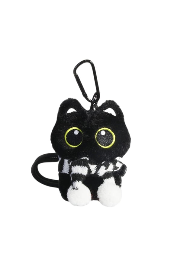 Cute Black Cat Plush Keychain AdorableAn1ma1Coin Purse Accessory Unique Hanging Pendant for Women and Students