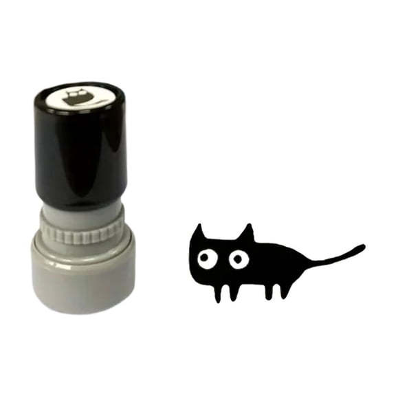 Cute Black Cat Self‑Inking Stamp Reusable Decorative Seal For Adult Diy Crafts Scrap Ing Journal Card Making