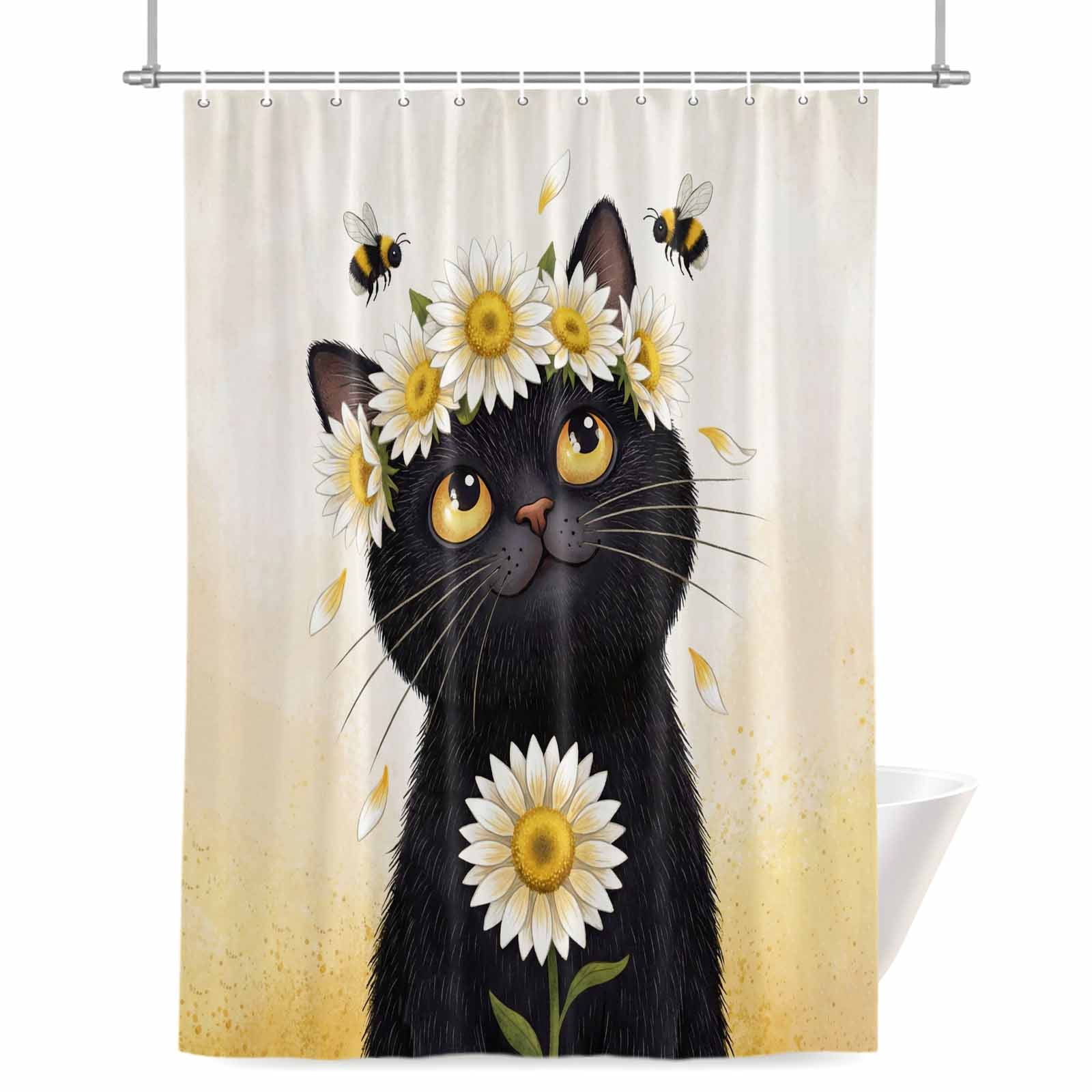 Black Cat Shower Curtain