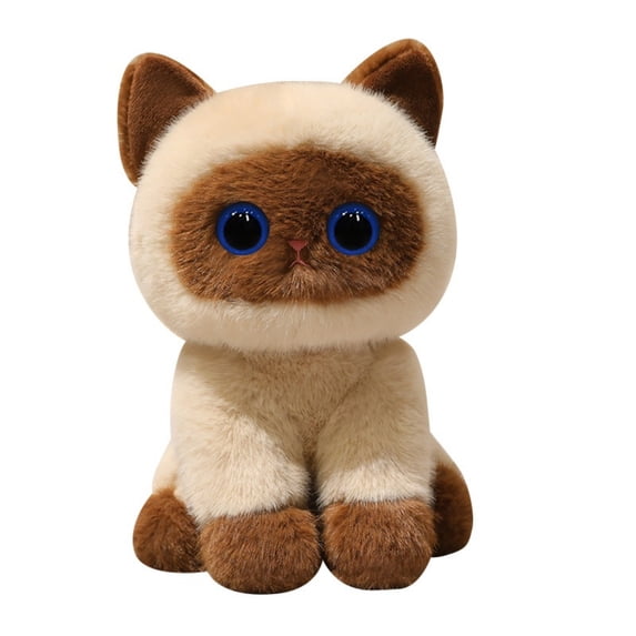 Cute Black Cat Stuffed Animal, 9.8 '' Cartoon Big Eyed Kitten Plush Doll, Fun Hug Plushies Gift for Home Decor
