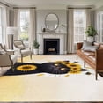 thumbnail image 1 of Cute Black Cat Washable Living Room Rugs 6'x9', Yellow Sunflower Bee Country Style Fields Low Pile Throw Large Area Rug Non-Slip Sturdy Edge Binding Carpet for Dining Room Kitchen Office, 1 of 9