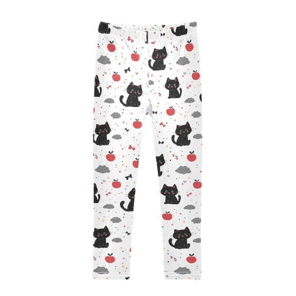 Cute Black Cats Printed Leggings Yoga Pants for in 4t to 10t