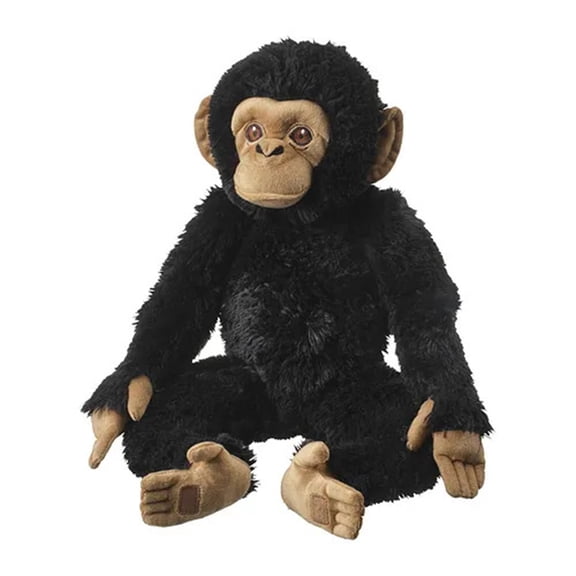 Cute Black Chimpanzee Plush Toy, 9.84" Soft Stuffed Ape Animal, Cuddly Monkey Plushie, Jungle Theme Nursery Decor & Educational Gift