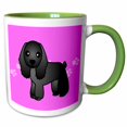 thumbnail image 1 of 3drose, Cute Black Cocker Spaniel Pink with Pawprints, 11oz Two-tone Green Mug, 1 of 6