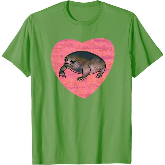 Cute Black Desert Rain Frog Love Heart Unisex T-Shirt for Men Women Kids Toddler,Lime Color,Size 4XL