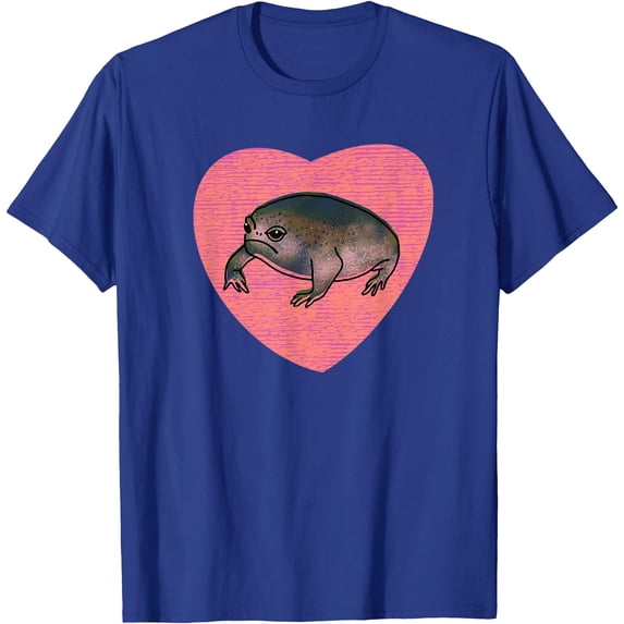 Cute Black Desert Rain Frog Love Heart Unisex T-Shirt for Men Women Kids Toddler,Royal Blue Color,Size 5/6