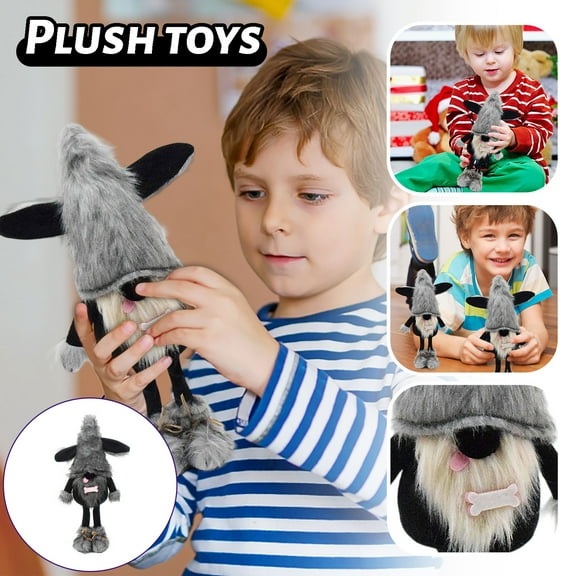 Cute Black Dog Goblin Dwarf Doll, Stuffed Animals Plush Toys, Plush Pillow Toys, Cute Plush Dolls, Christmas Gifts