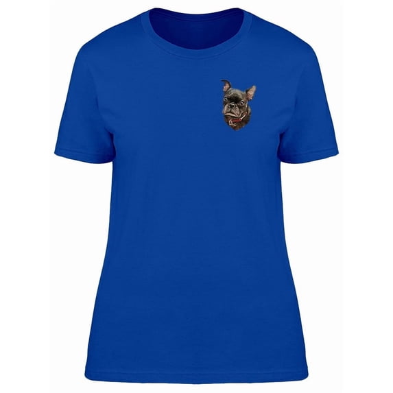 Cute Black French Bulldog Head Tee Women's -Image by Shutterstock