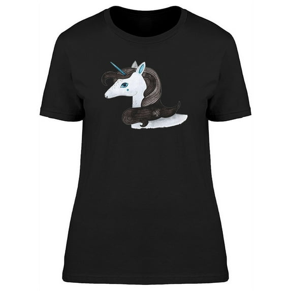 Cute Black Hair Maigc Unicorn Tee Women's -Image by Shutterstock