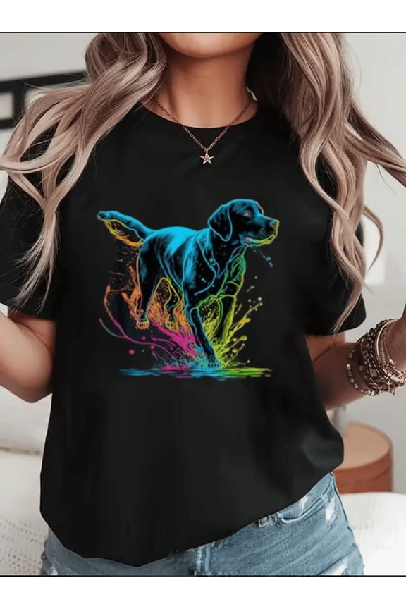 Cute Black Lab Labrador Retriever Puppy Dog Mom Pet Lover Unisex T-Shirt, , up to Size 5XL