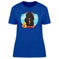 thumbnail image 1 of Cute Black Maneki Neko Cartoon Tee Women's -Image by Shutterstock, 1 of 2