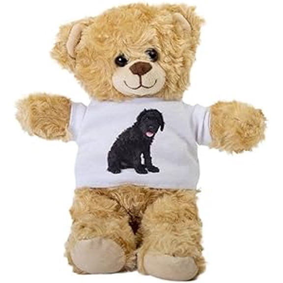 Cute Black Russian Terrier Puppy Dog Teddy Bear, Gift Stuffed Animal, Plush Teddy Bear with Tee, Welcoming Baby Gift, Gift for Her, Gift for Newborn, Cute Birthday Christmas Basket Gift Idea