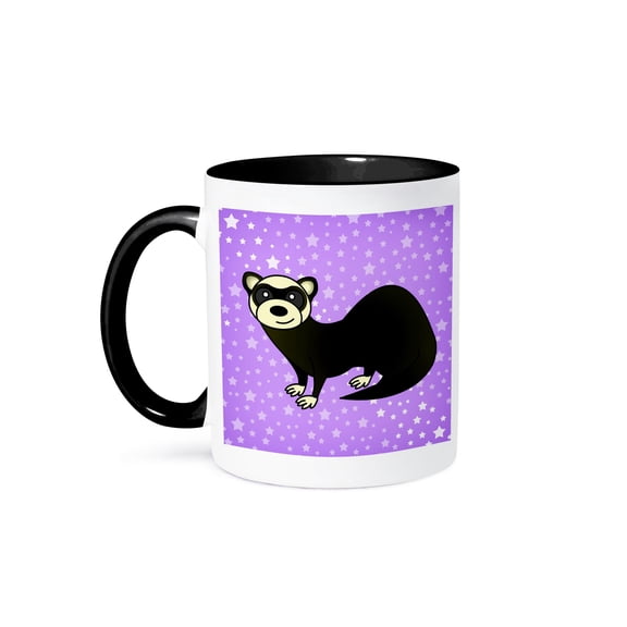 Cute Ferret Mug 11oz Two-Tone Black
