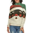 thumbnail image 1 of Cute Black Santa Women's Turtleneck Sweater Long Sleeve Ribbed Fitted Turtle Neck Casual Fall Winter Collection Top S, 1 of 4