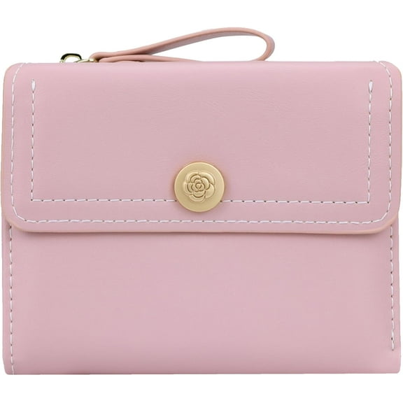 Cute Black Small Wallets for Women and Ladies Cute Thin Mini Wallet with ID Window Kawaii Design Compact and Stylish for Ladies